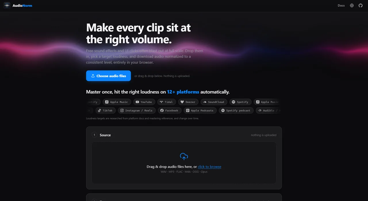 Audionorm screenshot