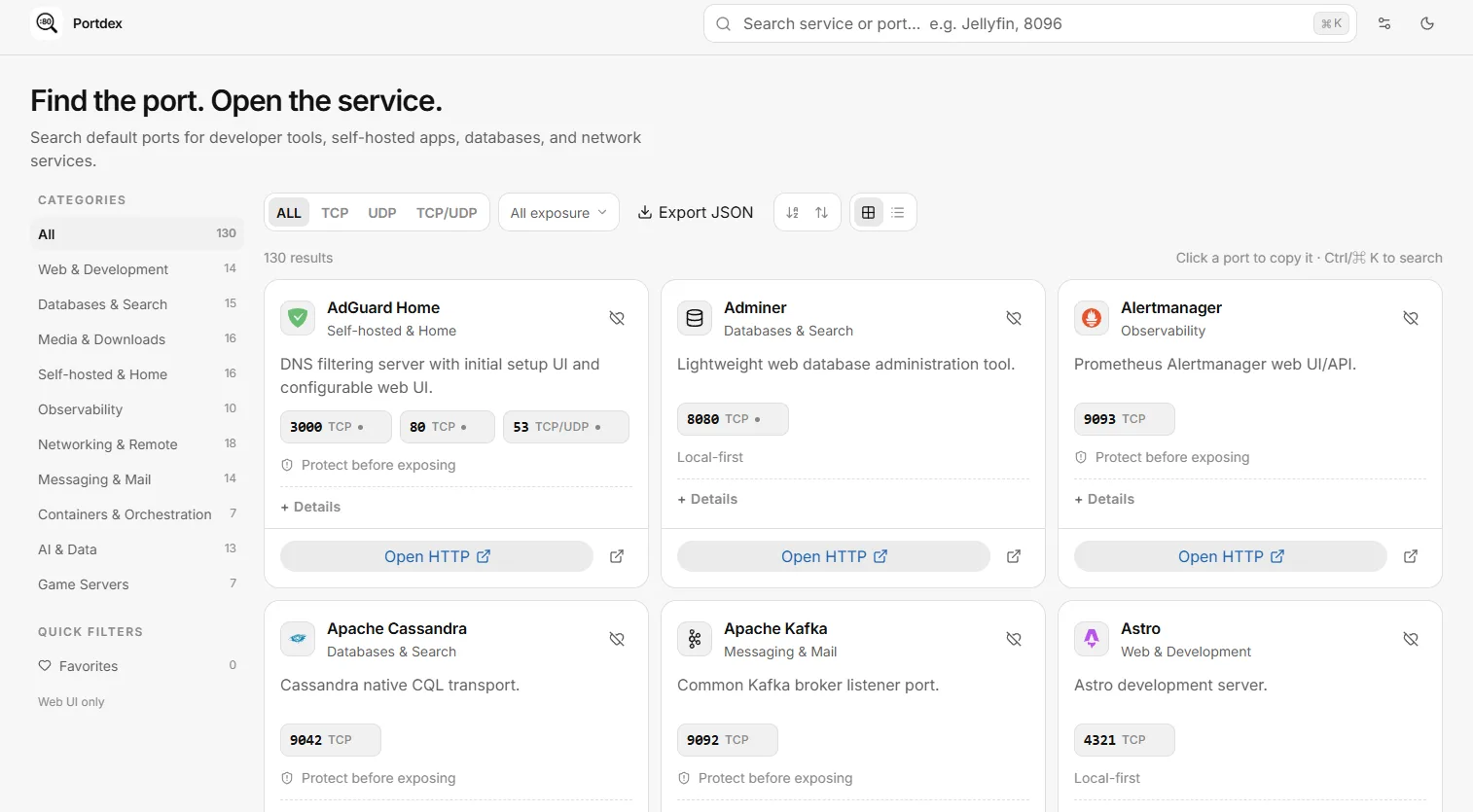 Portdex screenshot
