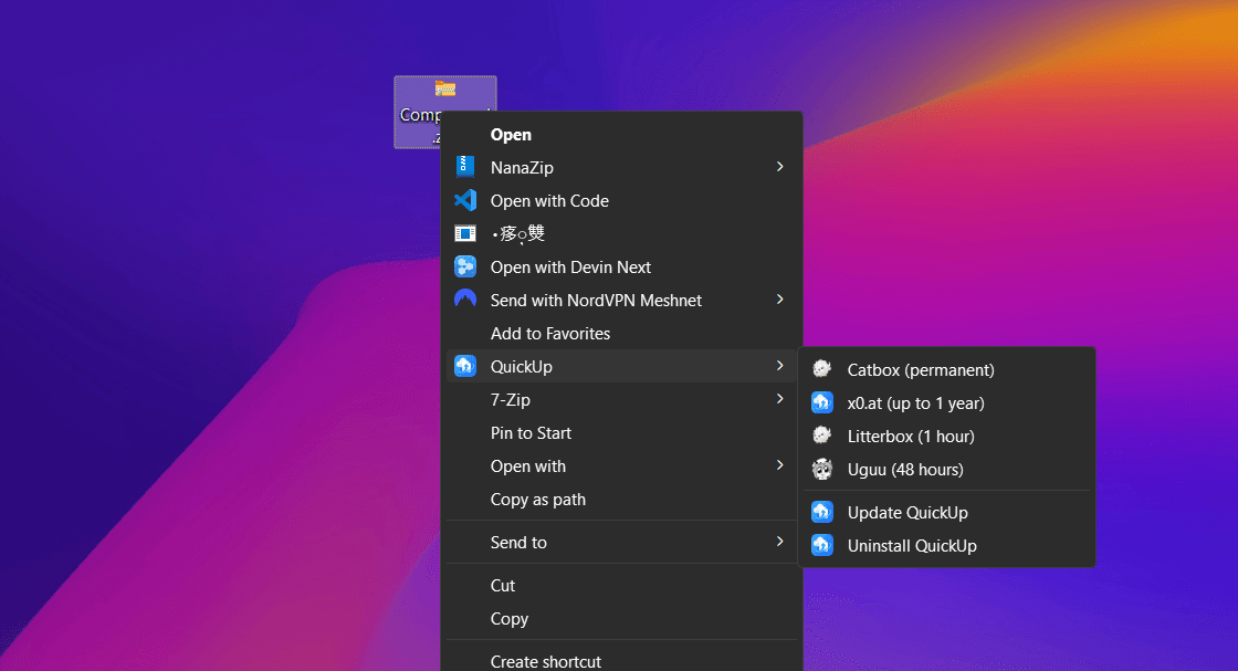 QuickUp screenshot