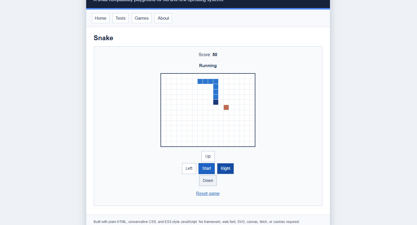 Web Test screenshot